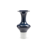 Villa & House Flare Vase, Deep Blue and White