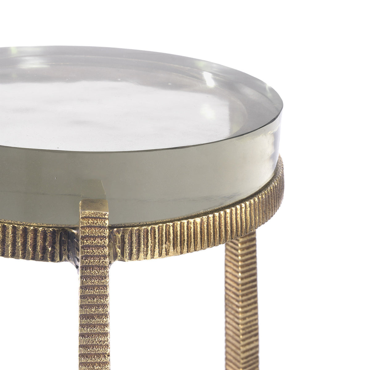 Villa & House Gideon Small Accent Table, Antique Brass