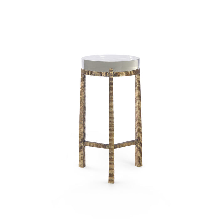 Villa & House Gideon Small Accent Table, Antique Brass