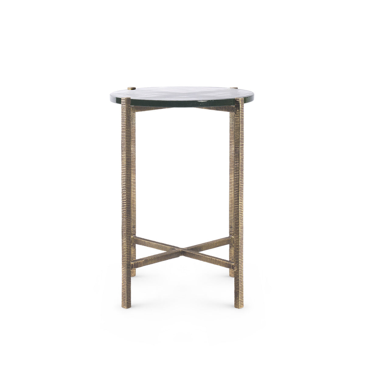 Villa & House Gideon Large Accent Table, Antique Brass