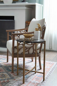 Villa & House Gideon Large Accent Table, Antique Brass