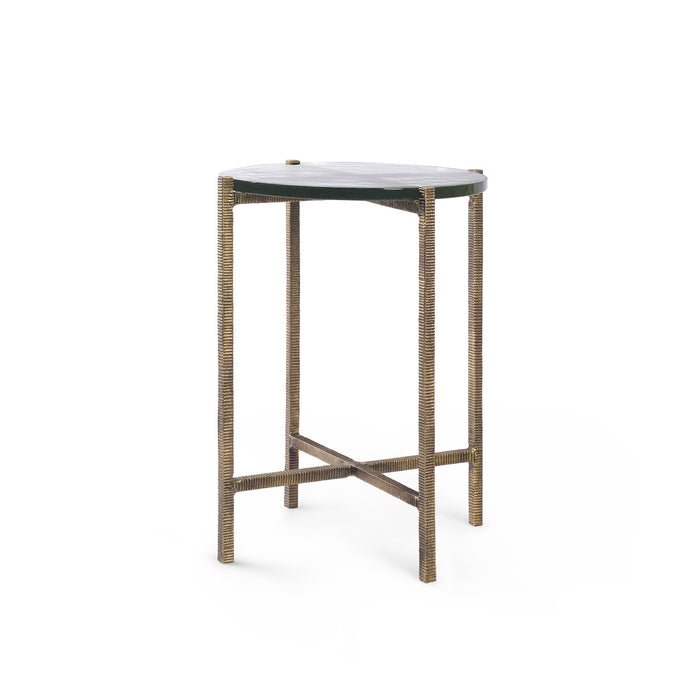 Villa & House Gideon Large Accent Table, Antique Brass