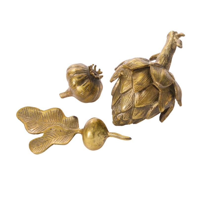 Design Shop Gilded Veggies 3.5"x 2"x 8", Set of 4