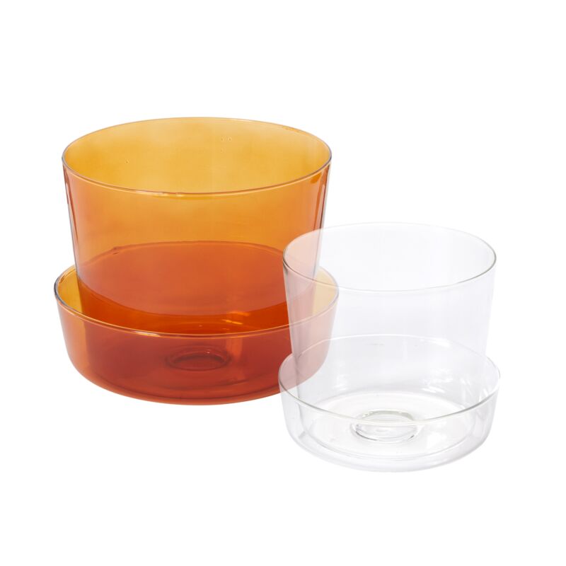 Design Shop Glass Pot with Saucer 4.75"x 4"