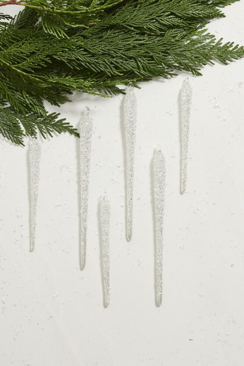 Design Shop Glitzy Icicle Ornament Set of 6 - 5.75"x 1"x 7.75"
