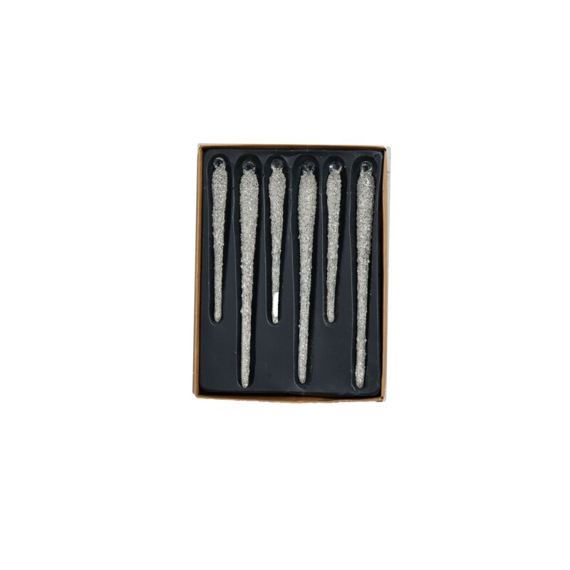 Design Shop Glitzy Icicle Ornament Set of 6 - 5.75"x 1"x 7.75"