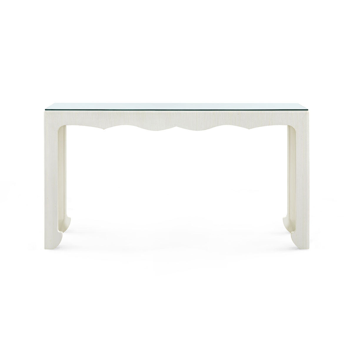 Villa & House Gianna Console  with Glass Top, Sand White