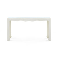 Villa & House Gianna Console  with Glass Top, Sand White