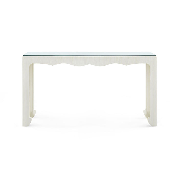 Villa & House Gianna Console  with Glass Top, Sand White