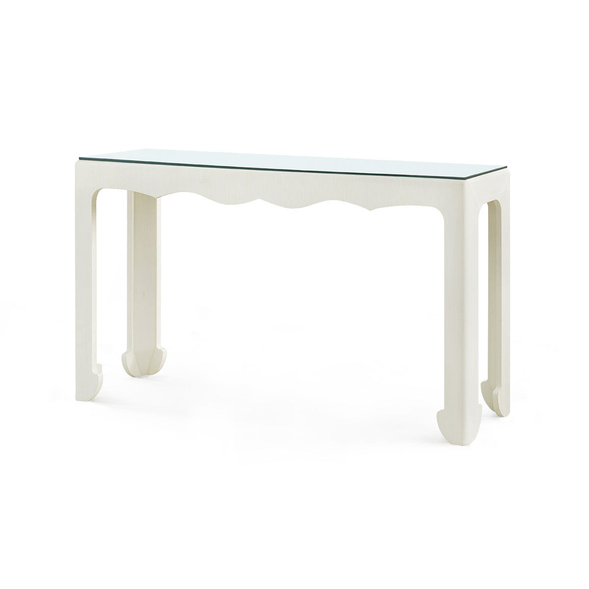 Villa & House Gianna Console  with Glass Top, Sand White
