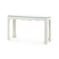 Villa & House Gianna Console  with Glass Top, Sand White