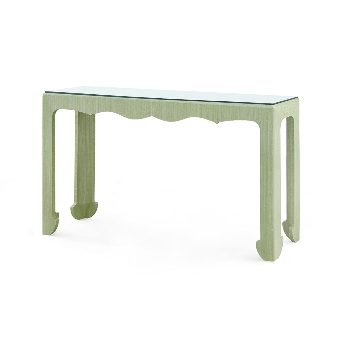 Villa & House Gianna Console  with Glass Top, Spring Green