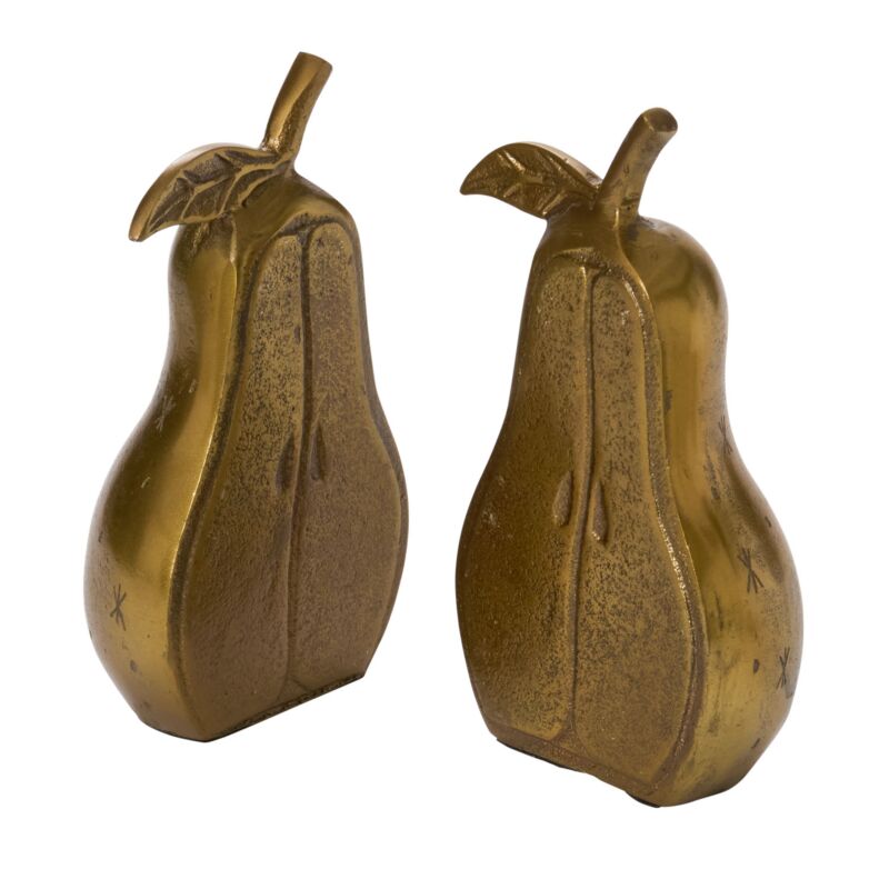 Design Shop Golden Pear Bookend Set of 2 - 5"x 4.75"x 7.5"