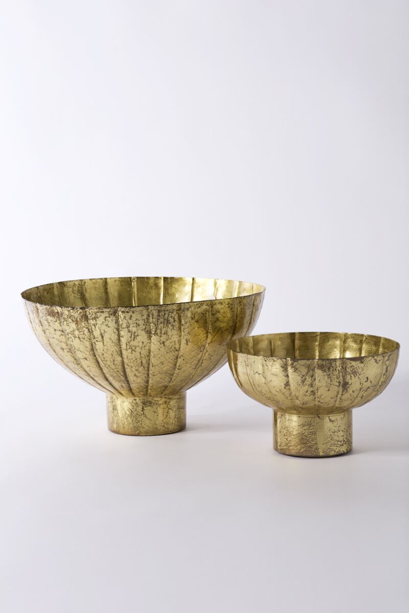 Design Shop Golden Shine Footed Bowl 8.75"x 5.25", Set of 2