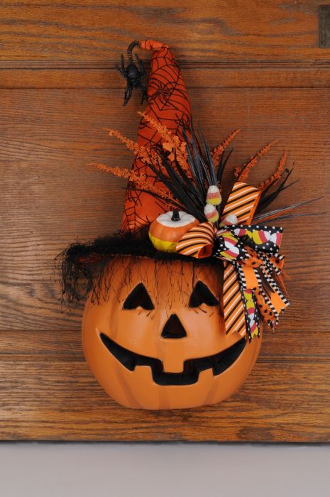 Karen Didion Lighted  Candy Corn Pumpkin Door Decor