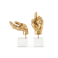 Villa & House Hands Statue (Pair), Gold Leaf