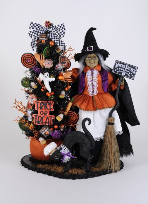 Karen Didion Lighted Tricks or Treats Kitchen Witch