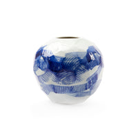 Villa & House Hatch Vase, Blue and White