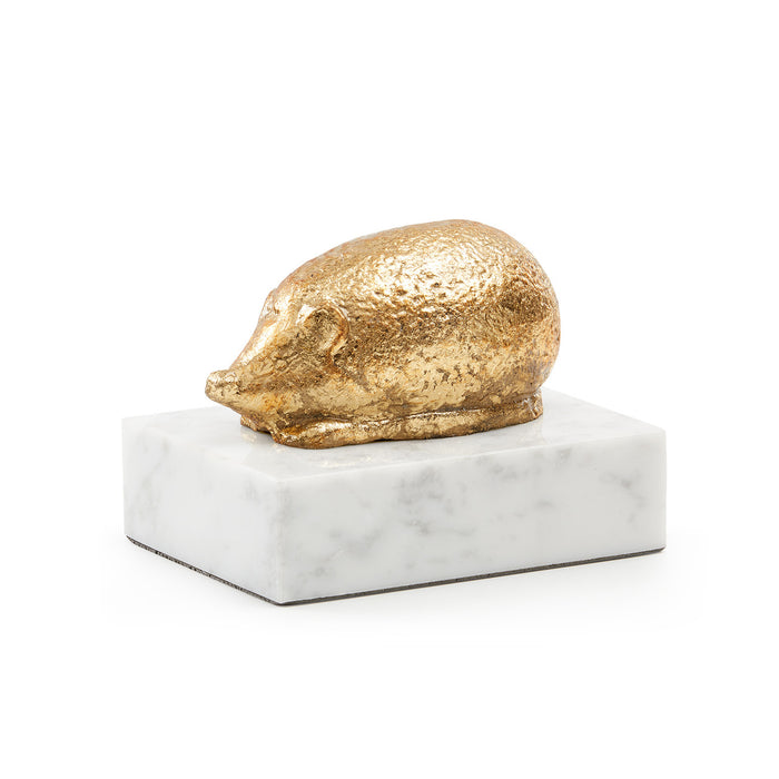 Villa & House Hedgehog Statue, Gold Leaf