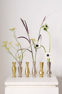 Design Shop Silver Henna Budvase Set of 3 2"x 6"