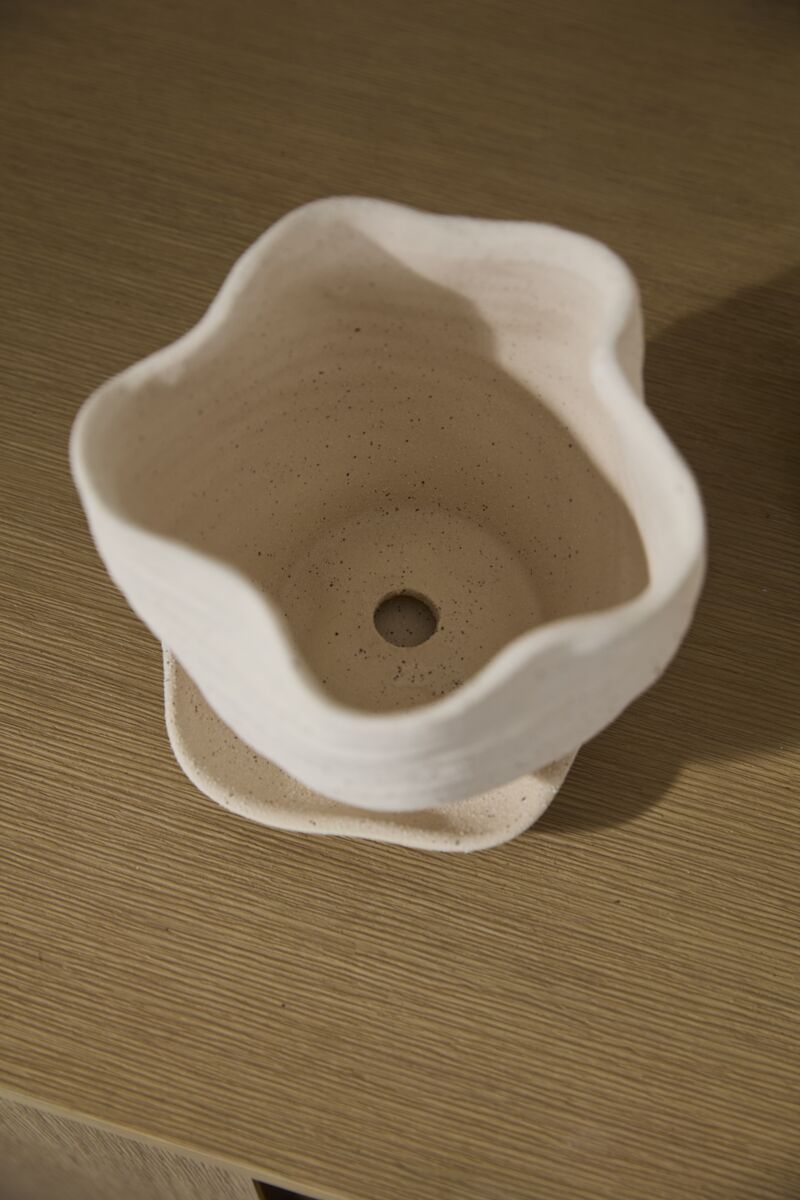 Design Shop Highland Pot with Saucer 6"x 5.5"x 5.25"