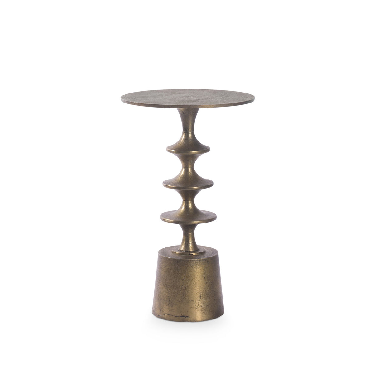 Villa & House Harmon Small Accent Table, Antique Brass
