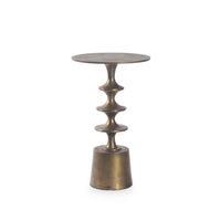 Villa & House Harmon Small Accent Table, Antique Brass