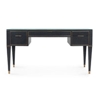 Villa & House Hunter Desk  with Glass Top, Black