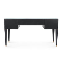 Villa & House Hunter Desk  with Glass Top, Black