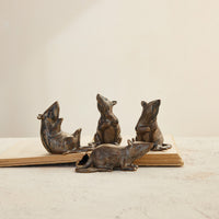 Design Shop Stoneware Rats with Reactive Metallic Glaze, 4 Styles
