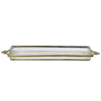 Design Shop Long Victorian Decorative Tray, Clear and Brass Gold, 17" x 6" x 1.5"