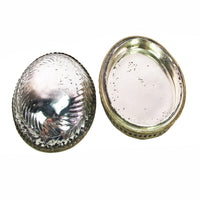 Design Shop Egg-Shaped Brass and Glass Decorative Box, Clear and Brass Gold, 6" x 4.5" x 3"
