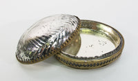 Design Shop Egg-Shaped Brass and Glass Decorative Box, Clear and Brass Gold, 6" x 4.5" x 3"
