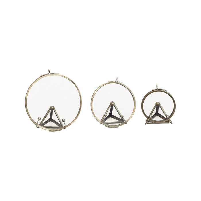 Design Shop Botanist Display Frames, Antique Brass, 3" to 5", Set of 3