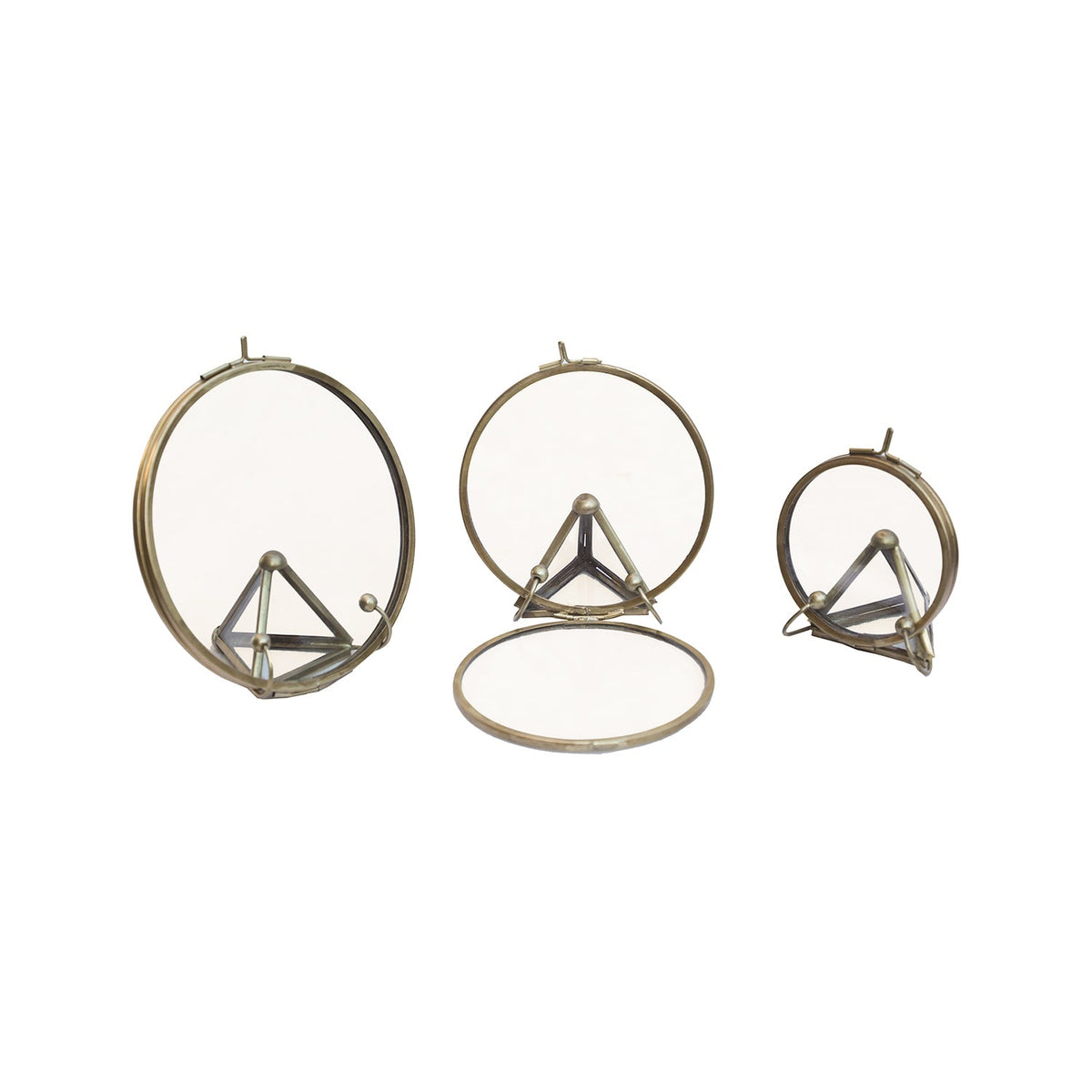 Design Shop Botanist Display Frames, Antique Brass, 3" to 5", Set of 3
