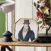 Design Shop Large Botanist Display Frame, Clear and Antique Brass, 7" x 7"
