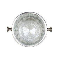 Design Shop Elle Glass Ice Bucket With Tongs, Clear and Antique Silver, 7.75" x 9.75" x 8.5"