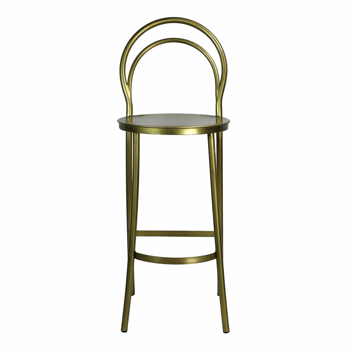 Design Shop Metz Bar Stool, Antique Brass, 17" x 17" x 46.5"