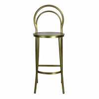 Design Shop Metz Bar Stool, Antique Brass, 17" x 17" x 46.5"