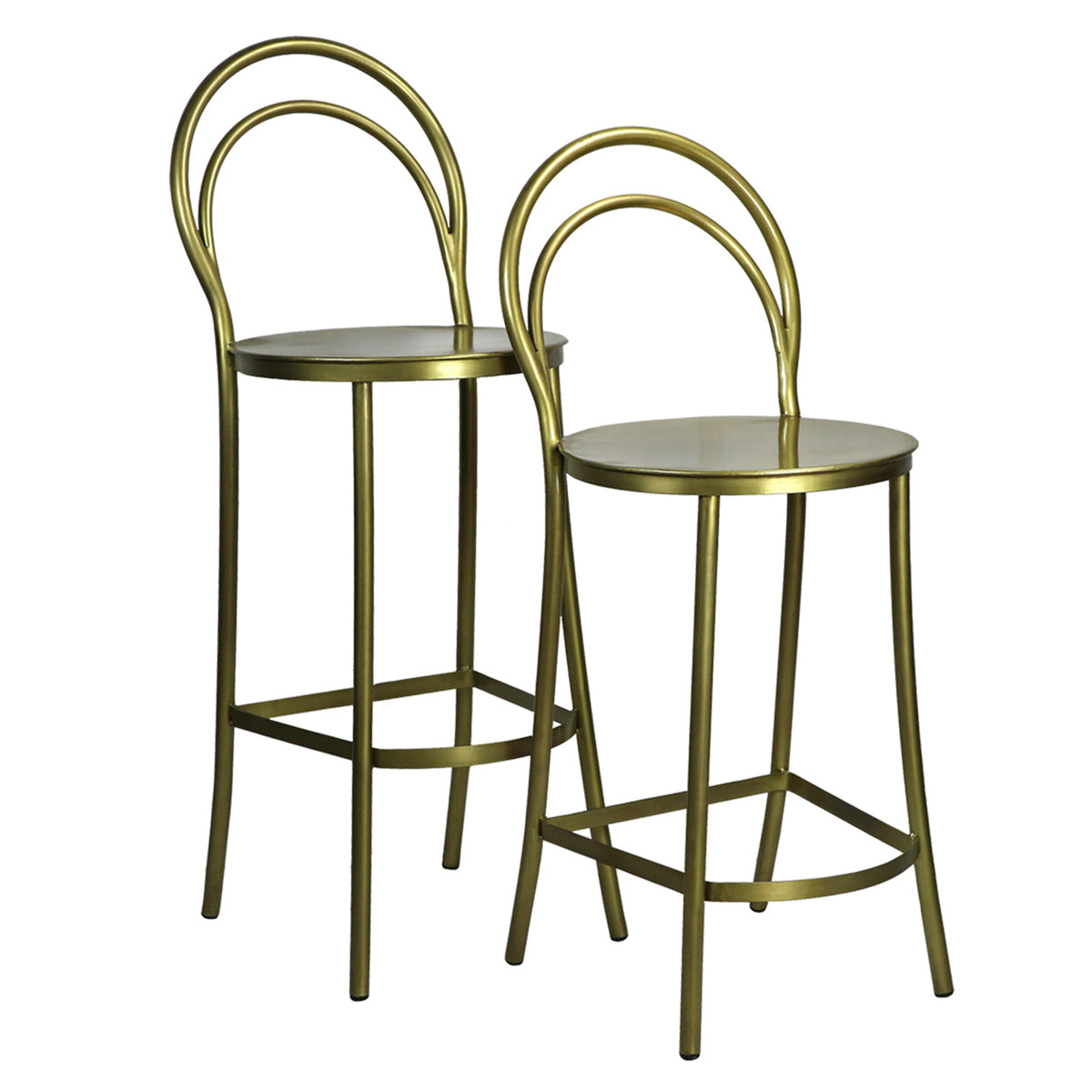 Design Shop Metz Bar Stool, Antique Brass, 17" x 17" x 46.5"