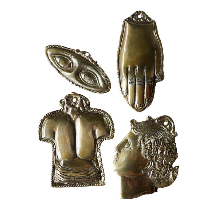 Design Shop Solid Brass Milagro Decorative Objects, Brass, Assorted Sizes, Set of 4
