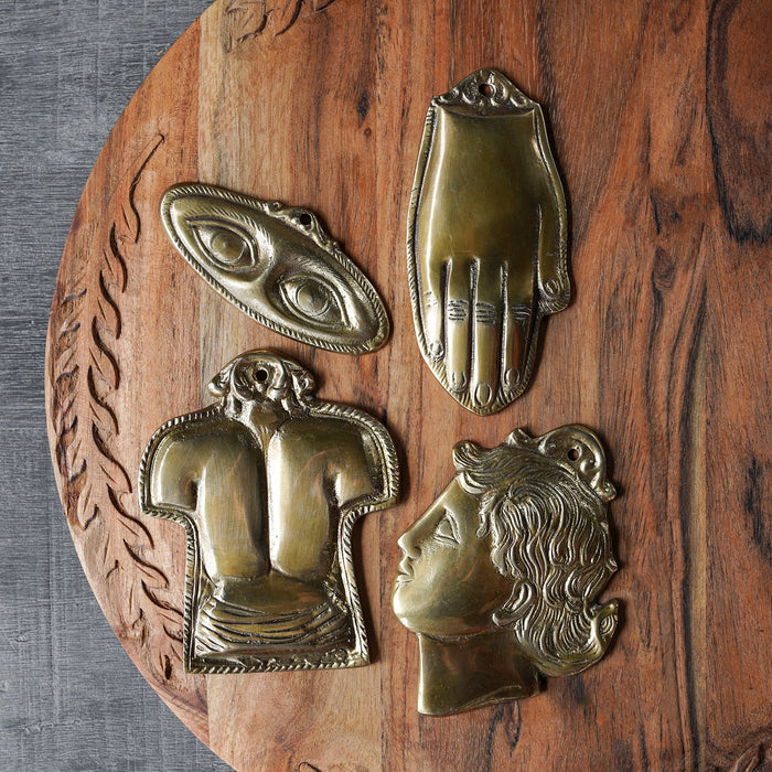 Design Shop Solid Brass Milagro Decorative Objects, Brass, Assorted Sizes, Set of 4