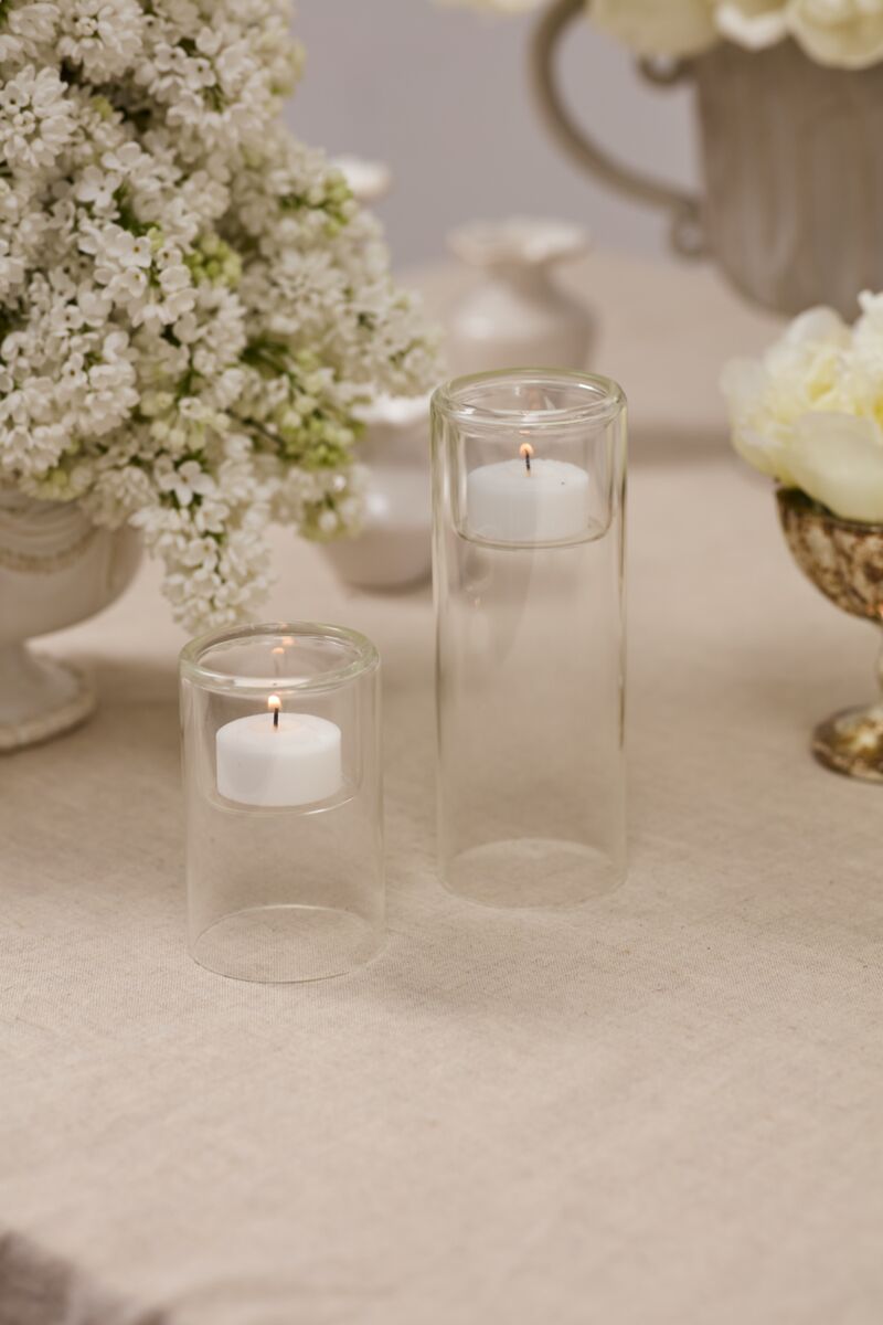 Design Shop Inset Candleholder 2.5"x 6.25", Set of 2