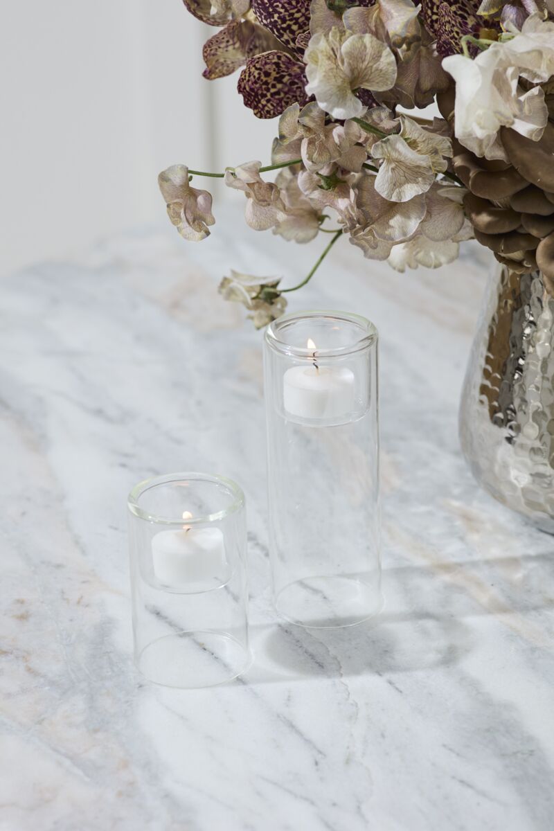 Design Shop Inset Candleholder 2.5"x 6.25", Set of 2