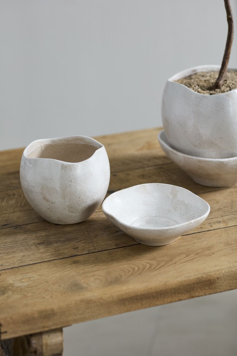 Design Shop Iona Pot with Saucer 7.25"x 6.5"