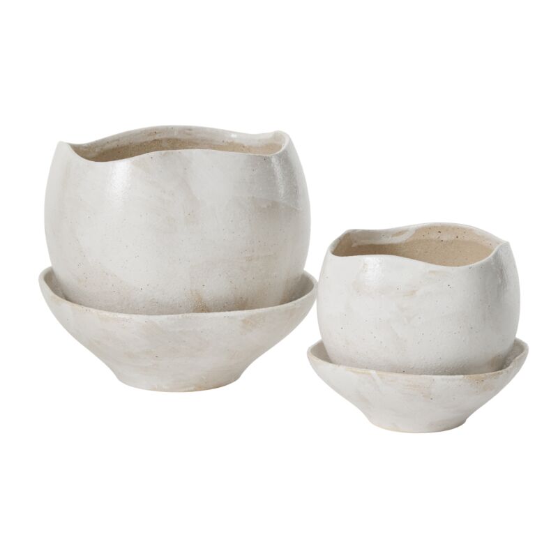 Design Shop Iona Pot with Saucer 7.25"x 6.5"
