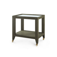 Villa & House Isadora Tea Table with Glass Top, Deep Olive