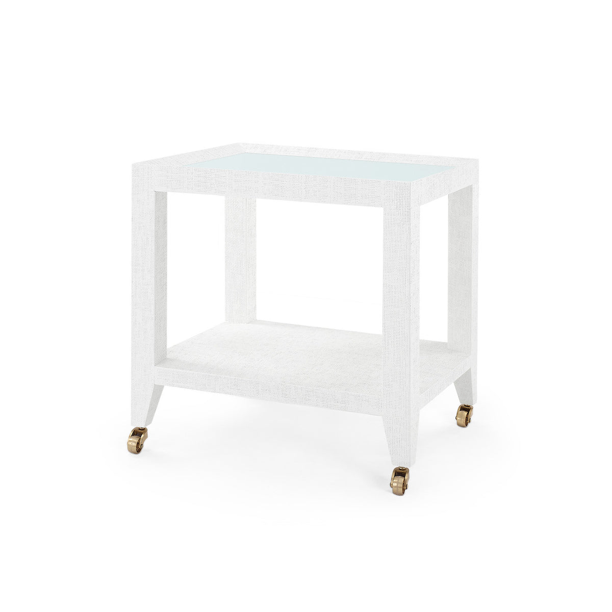 Villa & House Isadora Tea Table with Glass Top, Chiffon White