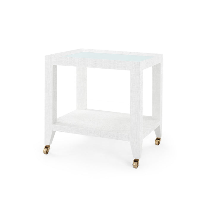 Villa & House Isadora Tea Table with Glass Top, Chiffon White