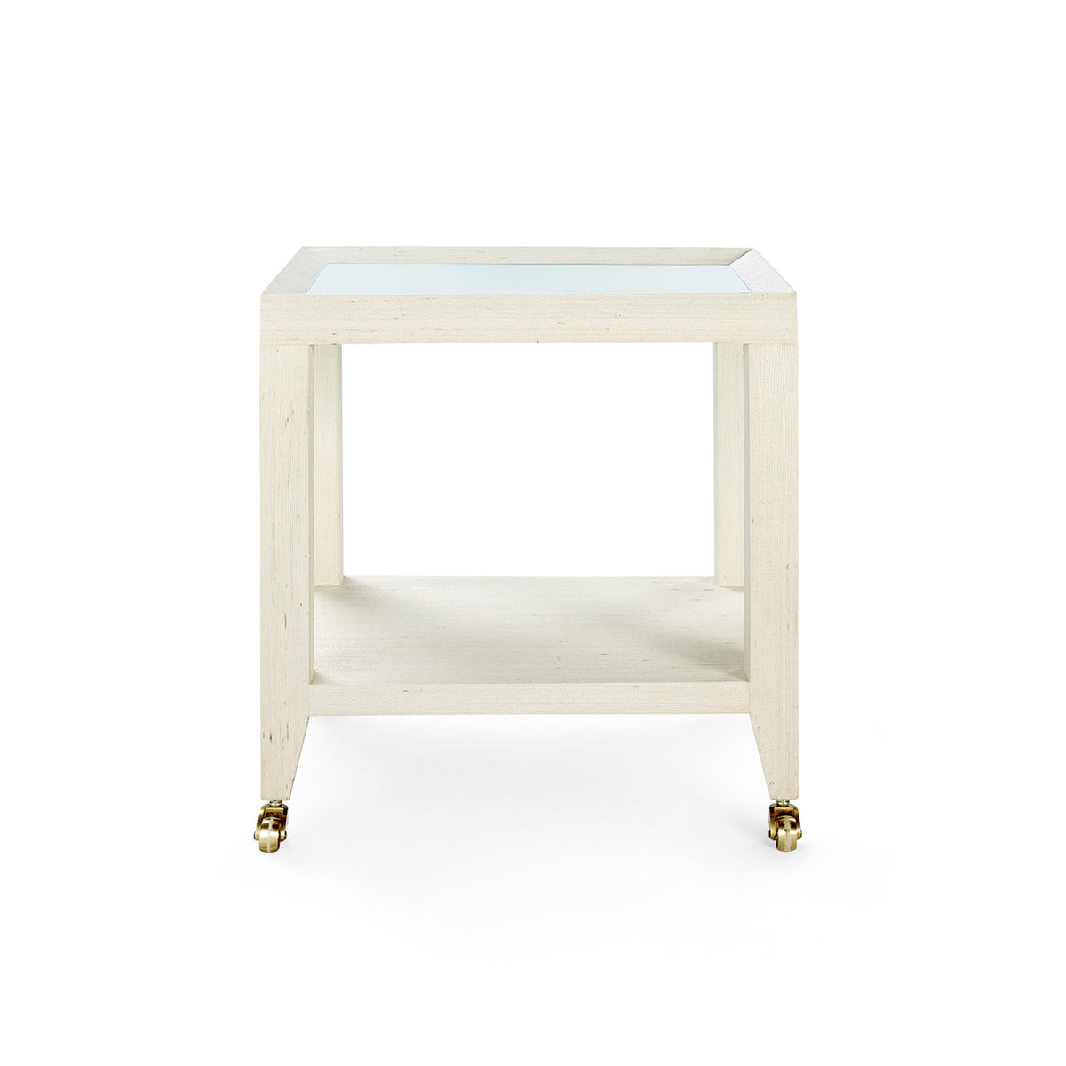 Villa & House Isadora Tea Table with Glass Top, Canvas Cream